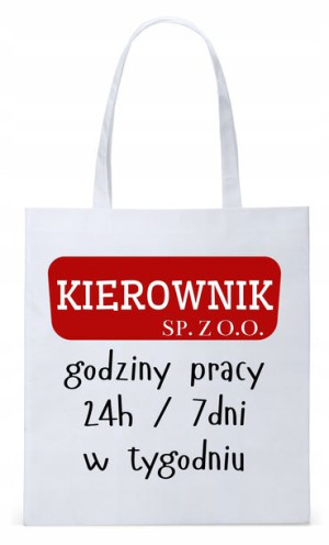 Dla Kierownika Prezent Torba Eco Biała Shopper