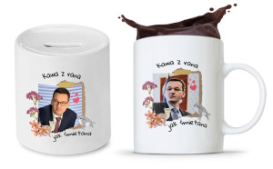 Zestaw Mateusz Morawiecki Pis Kubek + Skarbonka