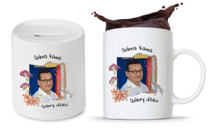 Zestaw Mateusz Morawiecki Pis Kubek + Skarbonka