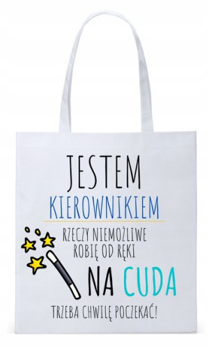 Dla Kierownika Prezent Torba Eco Biała Shopper