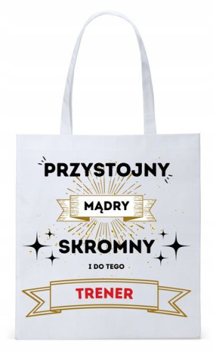 Dla Trenera Prezent Torba Biała Eco Shopper