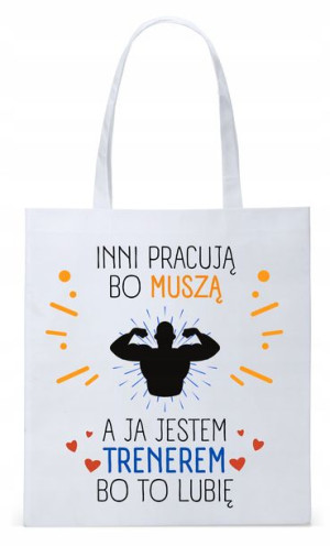Dla Trenera Prezent Torba Biała Eco Shopper