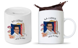Zestaw Mateusz Morawiecki Pis Kubek + Skarbonka