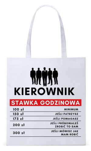 Dla Kierownika Prezent Torba Eco Biała Shopper