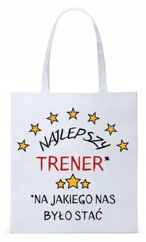 Dla Trenera Prezent Torba Biała Eco Shopper