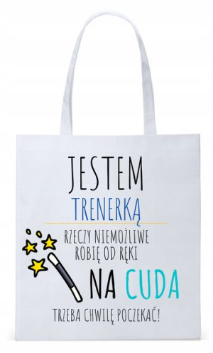 Dla Trenera Prezent Torba Biała Eco Shopper