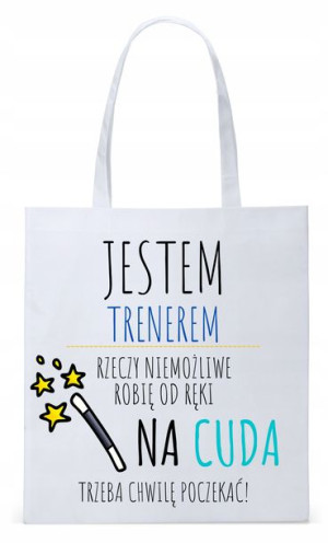 Dla Trenera Prezent Torba Biała Eco Shopper