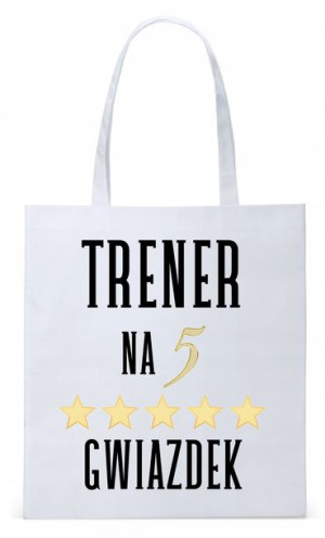 Dla Trenera Prezent Torba Biała Eco Shopper