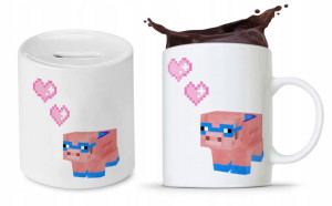 Zestaw Minecraft Dla Dziecka Kubek + Skarbonka