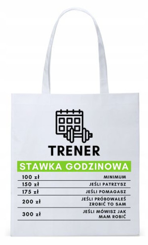Dla Trenera Prezent Torba Biała Eco Shopper