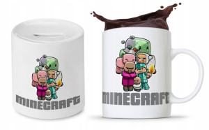 Zestaw Minecraft Dla Dziecka Kubek + Skarbonka