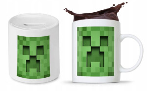 Zestaw Minecraft Dla Dziecka Kubek + Skarbonka