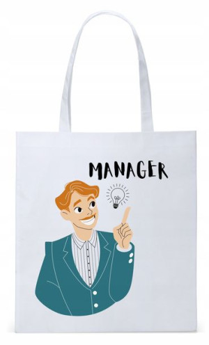 Dla Kierownika Prezent Torba Eco Biała Shopper