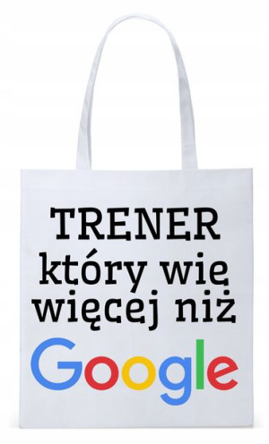 Dla Trenera Prezent Torba Biała Eco Shopper
