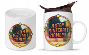 Zestaw Minecraft Dla Dziecka Kubek + Skarbonka