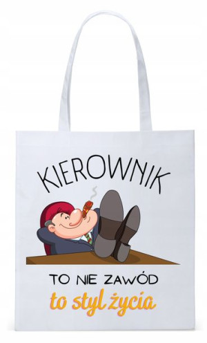 Dla Kierownika Prezent Torba Eco Biała Shopper