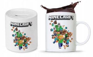 Zestaw Minecraft Dla Dziecka Kubek + Skarbonka