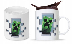 Zestaw Minecraft Dla Dziecka Kubek + Skarbonka