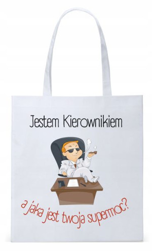 Dla Kierownika Prezent Torba Eco Biała Shopper