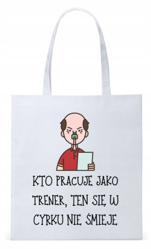Dla Trenera Prezent Torba Biała Eco Shopper