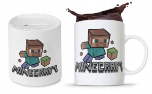 Zestaw Minecraft Dla Dziecka Kubek + Skarbonka
