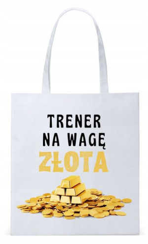Dla Trenera Prezent Torba Biała Eco Shopper