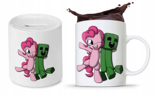 Zestaw Minecraft Dla Dziecka Kubek + Skarbonka