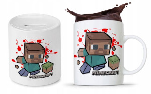 Zestaw Minecraft Dla Dziecka Kubek + Skarbonka