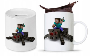 Zestaw Minecraft Dla Dziecka Kubek + Skarbonka