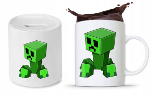 Zestaw Minecraft Dla Dziecka Kubek + Skarbonka