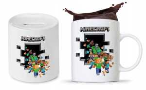 Zestaw Minecraft Dla Dziecka Kubek + Skarbonka
