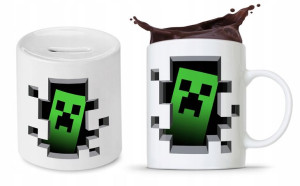 Zestaw Minecraft Dla Dziecka Kubek + Skarbonka