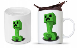 Zestaw Minecraft Dla Dziecka Kubek + Skarbonka