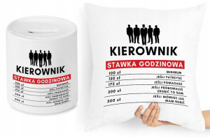 Dla Kierownika Zestaw Poduszka + Skarbonka Prezent