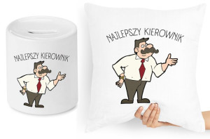 Dla Kierownika Zestaw Poduszka + Skarbonka Prezent