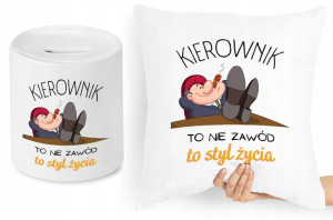 Dla Kierownika Zestaw Poduszka + Skarbonka Prezent