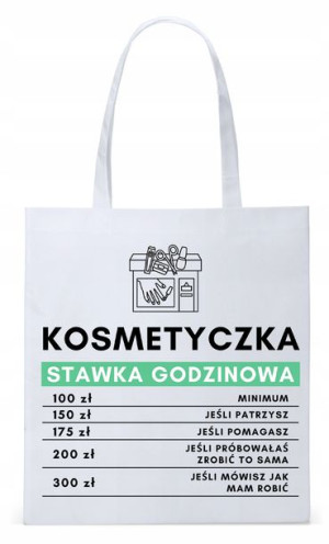 Dla Kosmetyczki Na Prezent Torba Eco Biała Shopper
