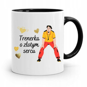 Dla Trenera Trenerki Kubek Czarny O Złotym Sercu
