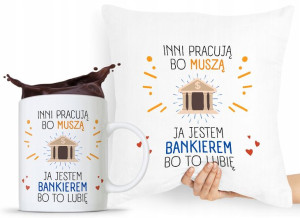 Zestaw Poduszka + Kubek Dla Bankiera Prezent