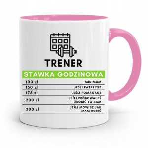 Dla Trenera Trenerki Siłownia Kubek Różowy