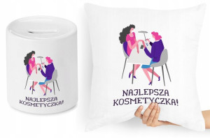 Dla Kosmetyczki Zestaw Poduszka + Skarbonka
