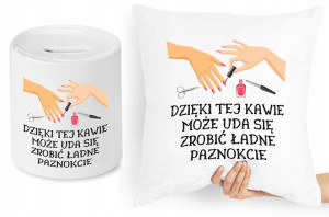 Dla Kosmetyczki Zestaw Poduszka + Skarbonka