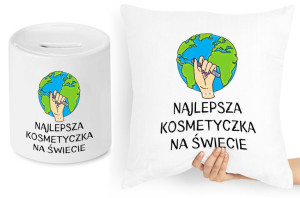 Dla Kosmetyczki Zestaw Poduszka + Skarbonka