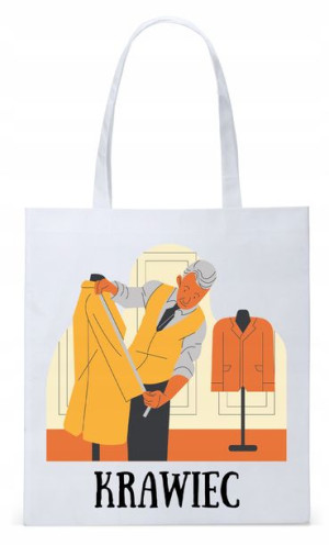 Dla Krawca Krawcowej Torba Eco Biała Shopper
