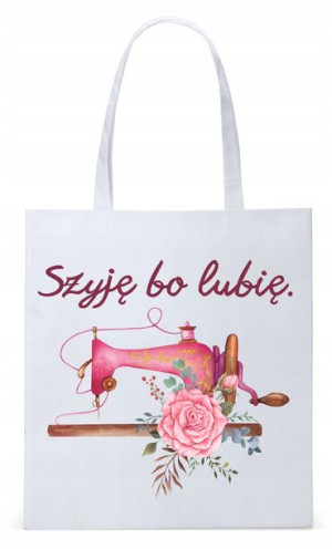Dla Krawca Krawcowej Torba Eco Biała Shopper