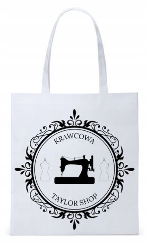Dla Krawca Krawcowej Torba Eco Biała Shopper