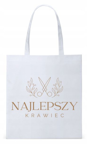 Dla Krawca Krawcowej Torba Eco Biała Shopper