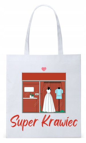 Dla Krawca Krawcowej Torba Eco Biała Shopper