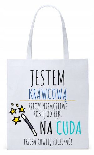 Dla Krawca Krawcowej Torba Eco Biała Shopper