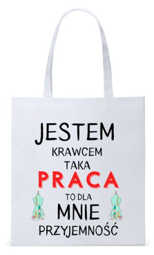 Dla Krawca Krawcowej Torba Eco Biała Shopper